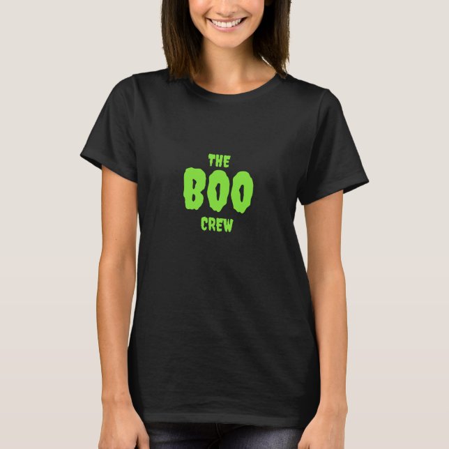 Camiseta La tripulación de BOO, verde en negro (Anverso)