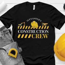 Camiseta La tripulación de construcción Boy Birday Party Fa
