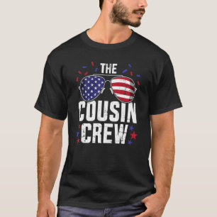 Camiseta La Tripulación De Primos Con La Bandera Estadounid
