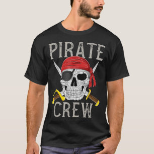 Camiseta La tripulación del Pirata Jolly Roger Flag Skull