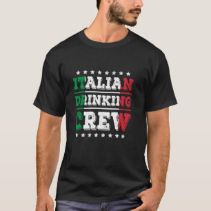 Camiseta La tripulación italiana de bebida La bandera de It