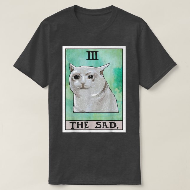 Camiseta La triste tarjeta tarot del gato  (Diseño del anverso)