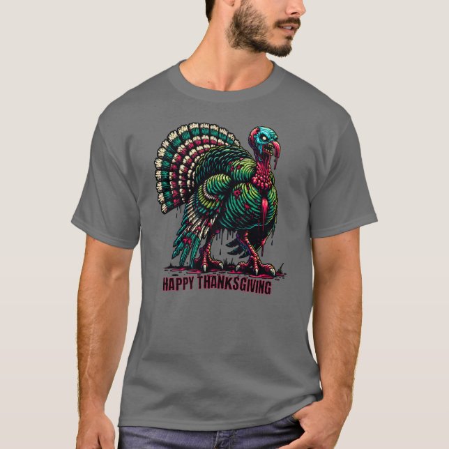 Camiseta La Turquía del Día de Acción de Gracias Zombie (Anverso)