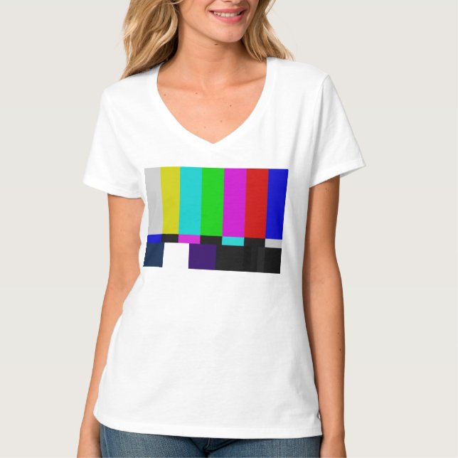 Camiseta La TV barra la prueba del color (Anverso)
