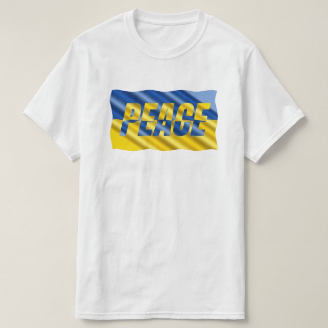 Camiseta La Ucrania azul y amarilla inspiró la paz sin guer (Diseño del anverso)