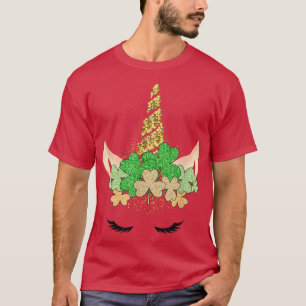 Camiseta La unicornio se enfrenta al Shamrock irlandés del
