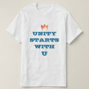 Camiseta LA UNIDAD COMIENZA CONTIGO (fuego de naranja a ros