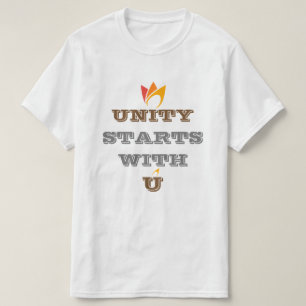 Camiseta LA UNIDAD COMIENZA CONTIGO (fuego naranja a rojo)