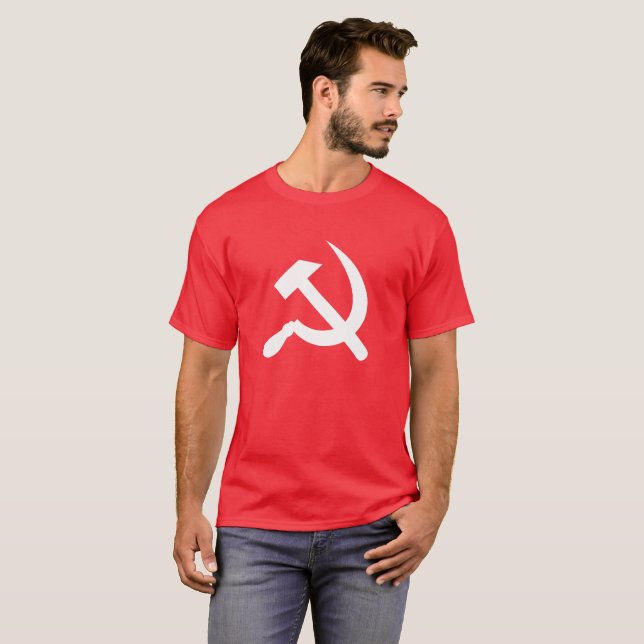 Camiseta La URSS comunista martillo ruso y endileta (Anverso completo)