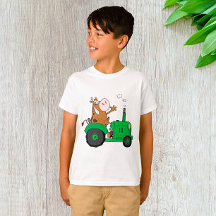 Camiseta La vaca conduciendo un tractor