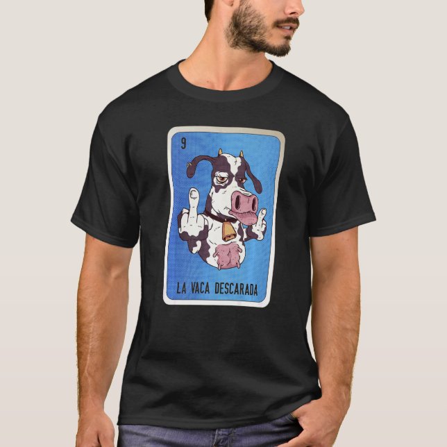Camiseta La Vaca Descarada Tarjeta Mexicana de Bingo Lotter (Anverso)