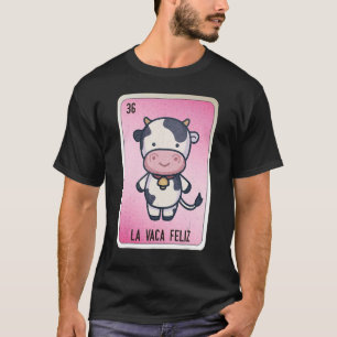 Camiseta La Vaca Feliz Mexicano Lottery Tarjetas de Bingo