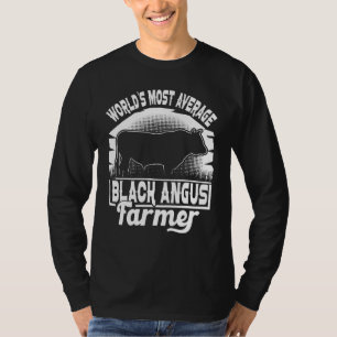 Camiseta La vaca más promedio del granjero Angus negro del