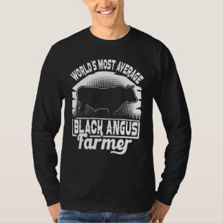 Camiseta La vaca más promedio del granjero Angus negro del