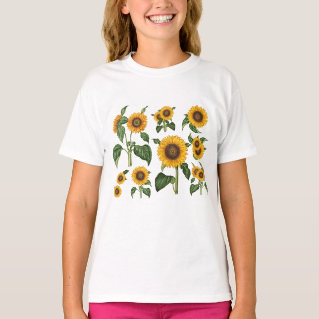 Camiseta La vegetación botánica de los girasoles (Anverso)