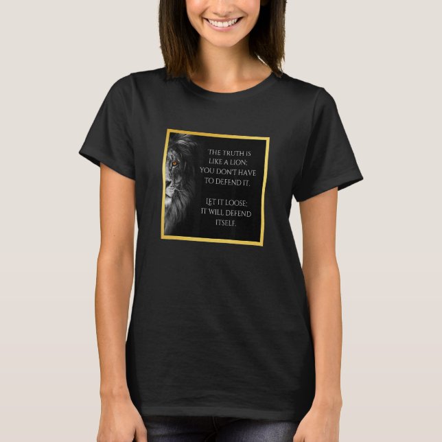 Camiseta La Verdad Como El León Inspirando A Los Escritores (Anverso)