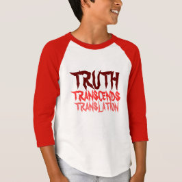 CAMISETA LA VERDAD TRANSCENDE EL RAGLAN ROJO JÓVENES
