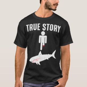 Camiseta La verdadera historia del tiburón mordió la divers