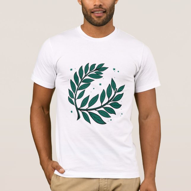 Camiseta La Victoria Y El Logro Del Laurel Verde (Anverso)