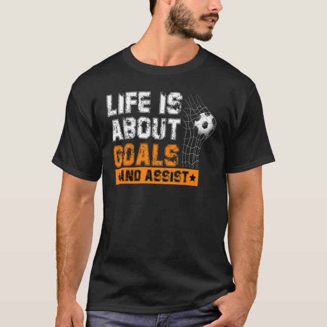 Camiseta La vida acerca de los objetivos ayuda a jugar al d (Anverso)