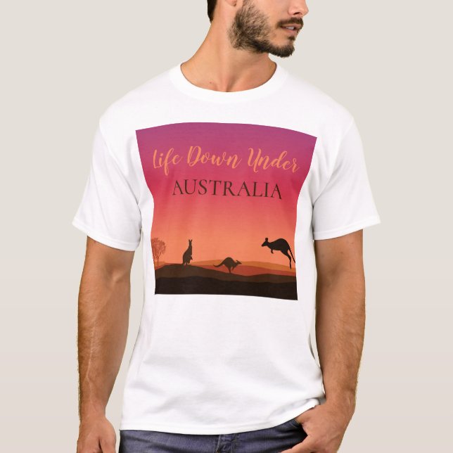 Camiseta La vida bajo el canguro Australia T-Shirt Tee (Anverso)