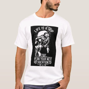 Camiseta La vida blanca es un tee gráfico para motociclista