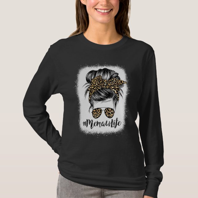 Camiseta La Vida Clásica De Memaw Con Tonos De Patrón Leopa (Anverso)