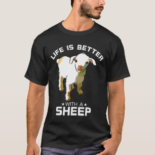 Camiseta La Vida Colorida Es Mejor Con Una Granja De Ovejas