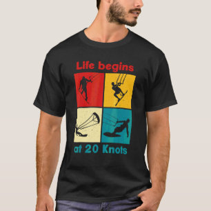 Camiseta La vida comienza a 20 nudos Diseño vintage de esti