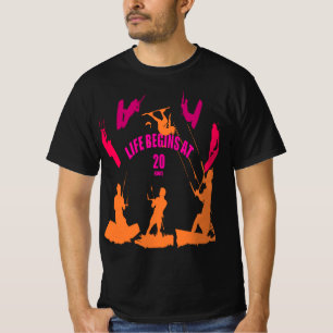 Camiseta La vida comienza a 20 nudos Marrones Beige Silueta