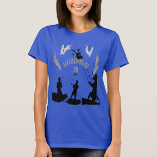 Camiseta La vida comienza a veinte nudos para kitesurfers n