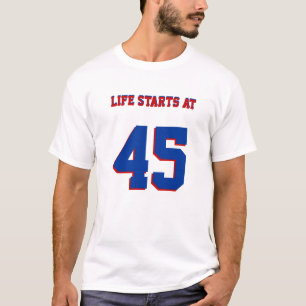 Camiseta La Vida Comienza Con 45 Graciosos Cumpleaños 45