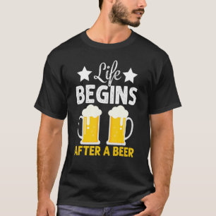 Camiseta La Vida Comienza Después De Una Cita De Cerveza Li