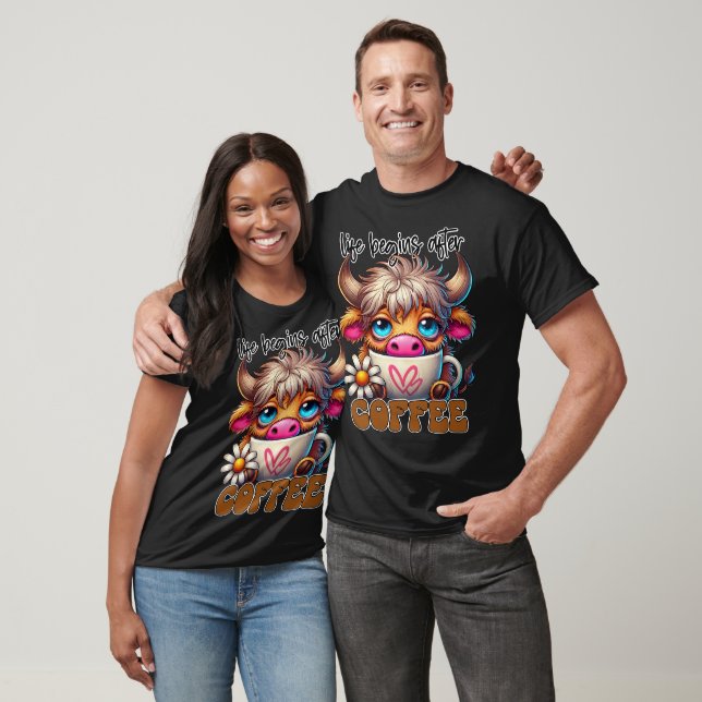 Camiseta La vida comienza después del café  (Unisexo)