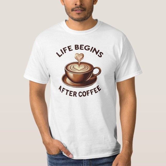 Camiseta La vida comienza después del café - Traductor (Anverso)