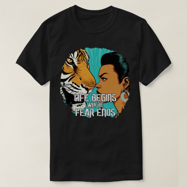 Camiseta la vida comienza donde termina el miedo (Diseño del anverso)
