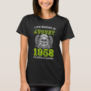 Camiseta La Vida Comienza En Agosto De 1958 El Nacimiento D