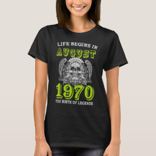 Camiseta La Vida Comienza En Agosto De 1970, El Nacimiento 