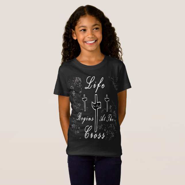 Camiseta La vida comienza en la cruz (Anverso completo)