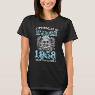 Camiseta La Vida Comienza En Marzo De 1958 El Nacimiento De