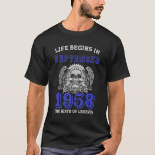 Camiseta La Vida Comienza En Septiembre De 1958 El Nacimien
