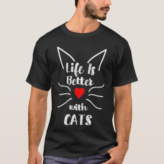 Camiseta La vida cotidiana es mejor con los gatos para las 