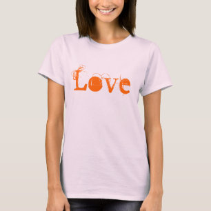 Camiseta La Vida De Amor En Blanco Y Naranja