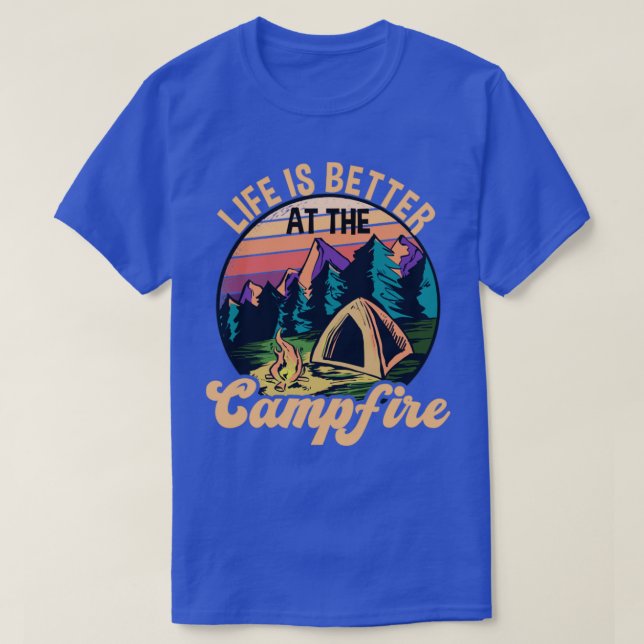 Camiseta La Vida De Camping En La Fogata (Diseño del anverso)
