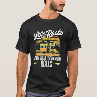 Camiseta La Vida De Camping Rv Roca Cuando La Sala De Vidas