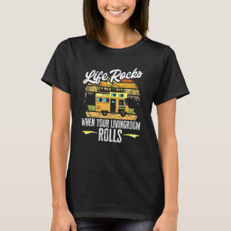 Camiseta La Vida De Camping Rv Roca Cuando La Sala De Vidas