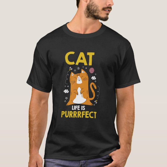 Camiseta La vida de gato es Purrrfecta (Anverso)