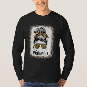 Camiseta La vida de Gram blanqueada y desordenada del leopa