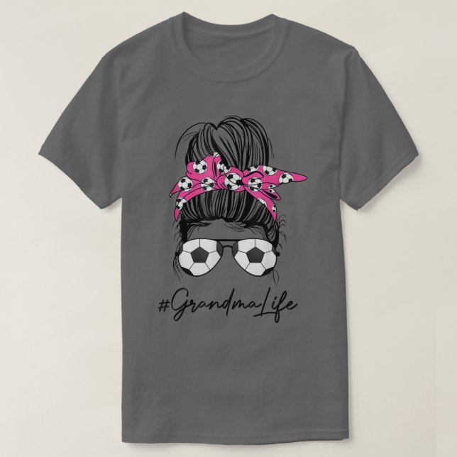 Camiseta La vida de la abuela del fútbol desordenado pelo d (Diseño del anverso)