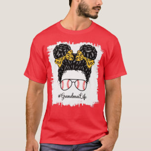 Camiseta La vida de la abuela Leopard Softball desordenada 